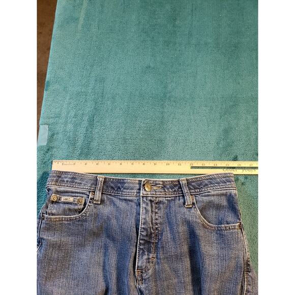 Lee Jeans Womens Sz 10 Blue Stretch Pants Straight Mid Rise Ladies Elastic Waist - Picture 9 of 12